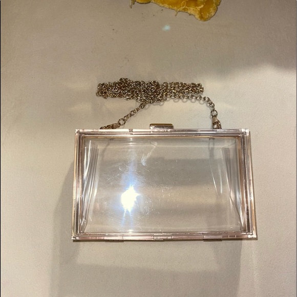 PLT Clear/Gold Acrylic Glass Clutch - Picture 4 of 4